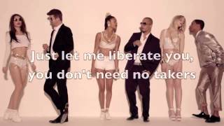 Robin Thicke feat PharellBluerred Lines Lyrics [upl. by Howlyn966]