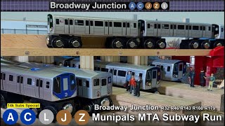 Munipals MTA Broadway Junction Subway Run  HUGE announcement Trainman6000 R211 R32 R46 R143 R179 [upl. by Ativoj]