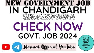 Government Job in Chandigarh 🔥 chandigarh clerk udc govtjobs nitttr [upl. by Giusto]