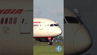 Landing in the beautiful golden light Air India Boeing 7878  at Amsterdam Schiphol Airport [upl. by Hepzi381]