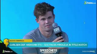 1AM INTERVIEW MAGNUS CARLSEN what he said about HANS scc2024 [upl. by Johathan]