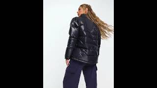 BERGHAUS Arkos Reflect Oversized Water Resistant Down Jacket Shiny Glossy Black Women  Asos [upl. by Thorma256]