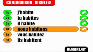 French verb conjugation  Habiter  Indicatif Présent [upl. by Darelle]