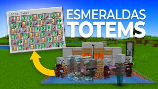 Granja de Raids ESMERALDAS TÓTEMS Fácil  Minecraft 120 Java [upl. by Retsel]