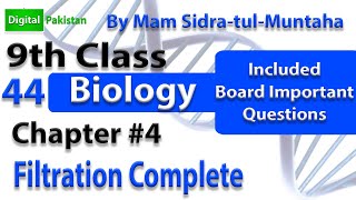 Filtration Biology  Chapter 4  Cell  9th Class Biology  Explain Filtration [upl. by Eliza]