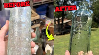 How to Clean Antique Bottles before and After Tumbling old glass with Diggers Dust [upl. by Ceciley30]