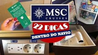 22 DICAS DENTRO DO NAVIO MSC  TOMADAS BANHEIRO TV SECADOR E MAIS [upl. by Aoket]