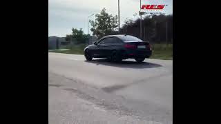 BMW 340i F30 upgrade with RES Exhaust SS304 mid pipe  valve muffler exhaust system road sound check [upl. by Acinnej]