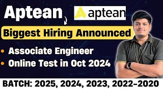 Aptean Biggest Hiring Announced  Online Test in Oct  Off Campus Drive 2025 2024 2023 20222020 [upl. by Ahsaya480]