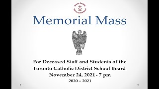 TCDSB  Memorial Mass [upl. by Ma]