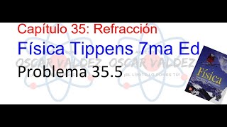 Problema 355 Física Tippens Capítulo 35 ¿Cómo calcular el ángulo de refracción [upl. by Ridley126]