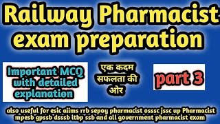 Railway pharmacist exam preparationrrbpreviousyearquestionpapersolutionpharmamcqossschsscesic [upl. by Acimat]