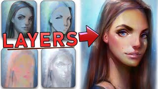 How to render digital art using layers  BRUSHES included  Beginner friendly tutorial [upl. by Garrison404]