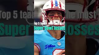 Top 5 teams with the most Super Bowl losses superbowl nfl americanfootballteams [upl. by Havot]