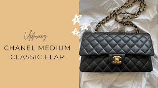 CHANEL UNBOXING  HOW I SCORED A MEDIUM CLASSIC FLAP RIGHT BEFORE THE PRICE INCREASE [upl. by Sateia]