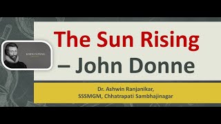 englishpoetry johndonne The Sun Rising John Donne [upl. by Darrill854]