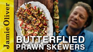 Butterflied Chilli Prawn Skewers  Jamie What to Eat This Week  Channel 4 Mondays 8pm [upl. by Ingles]