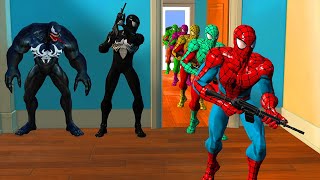 SpiderMan house is raided by batman vs hulk vs joker  Spider protects his family  GTA 5 superhero [upl. by Shriner]