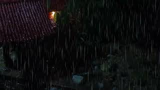 Soothing sounds for sleeping  1 hour with rain amp thunderstorm at night forest goodbye fatigue [upl. by Kciwdahc]