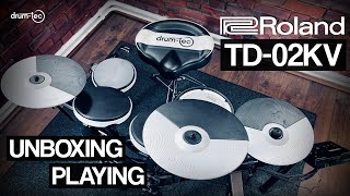 Roland TD02KV entry level electronic drums unboxing amp playing by drumtec [upl. by Montague]