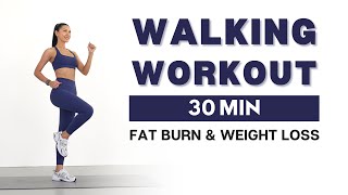 30 MIN WALKING CARDIO WORKOUT FOR WEIGHT LOSS  No Jumping No Squats No Lunges [upl. by Enait]