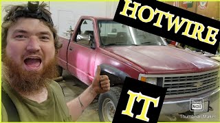 Hotwire a 1989 to 1998 chevy gmc pickup aftermarket ignition installation [upl. by Aicxela129]