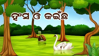 ହଂସ ଓ କଇଁଛ 🦢🦢 Swan and tortoise story in odia aloshicartoonworld [upl. by Oniluap]