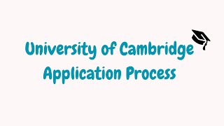 The Cambridge Application Process [upl. by Fishman]