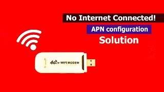 4G USB WIFI Modem no internet access Solution  4G USB WIFI Modem APN configuration [upl. by Yahs]