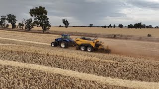 Hay  It’s that time of the year Raking baling and carting wheaten hay and barley straw [upl. by Nalorac416]