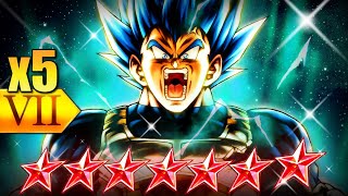 WTF IS THIS DAMAGE 5x Zenkai Buffed 14 SSBE Vegeta Dragon Ball LEGENDS [upl. by Buhler361]