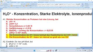 V1 pH Wert berechnen Starke Elektrolyte Aufgaben Beispiele Ionenprodukt [upl. by Fleur545]