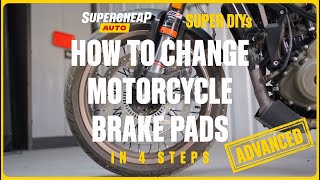 How To Change Motorcycle Brake Pads  SUPER DIYs [upl. by Giff]