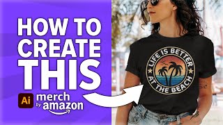 Circular Summer Tshirt Design Tutorial  Adobe Illustrator [upl. by Isus131]