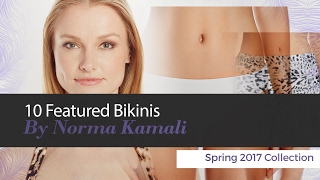 10 Featured Bikinis By Norma Kamali Spring 2017 Collection [upl. by Annaerdna715]