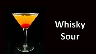 Whiskey Sour Cocktail Drink Recipe [upl. by Neyr]