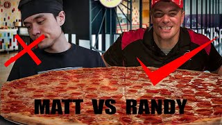 Matt Stonie VS Randy Santel GIANT PIZZA CHALLENGE [upl. by Timrek]