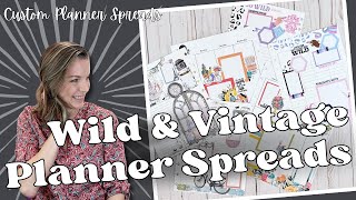 Wild amp Vintage Planner Layouts  Custom Planner Spreads  Plan With Me [upl. by Noram]