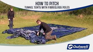 How to pitch an Outwell tunnel tent with Fibreglass poles  Innovative Family Camping [upl. by Ryhpez]