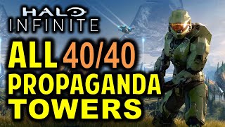 All 40 Propaganda Towers Locations  Halo Infinite Collectibles Guide [upl. by Ebby]