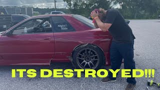 OSW Cars Coffee and Drift  Skyline gets Damaged [upl. by Hartwell]