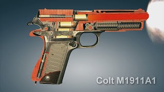 Colt M1911A1 How it works  3dGun [upl. by Roque852]