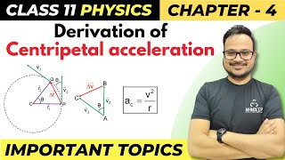 Derivation of Centripetal Acceleration  Class 11 Physics Important Topics [upl. by Isac]