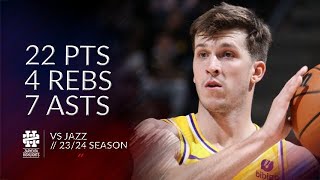 Austin Reaves 22 pts 4 rebs 7 asts vs Jazz 2324 season [upl. by Erskine]