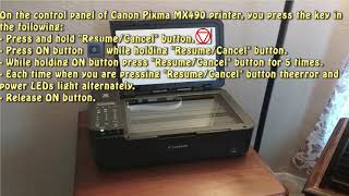 Reset Canon Pixma MX490 Waste Ink Pad Counter [upl. by Rae]