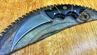 Making A Karambit Knife From A Saw Blade [upl. by Akimal]