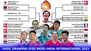 Hasil Drawing Syed Modi India International 2023 MarcusRayhan Vs Ganda Putra Perancis [upl. by Coombs361]