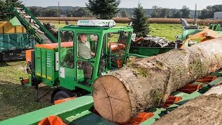 Amazing Fastest Homemade Firewood Processing Machines Working Powerful Wood Splitting Machines [upl. by Ebocaj198]