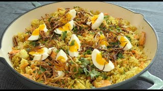 Kedgeree  How to make kedgeree  Salmon Kedgeree recipe  ASMR cooking [upl. by Eberhart687]