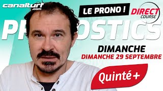 Pronostic Quinté et des courses PMU du Dimanche 29 septembre 2024 En partenariat avec GenybetTurf [upl. by Kannan]